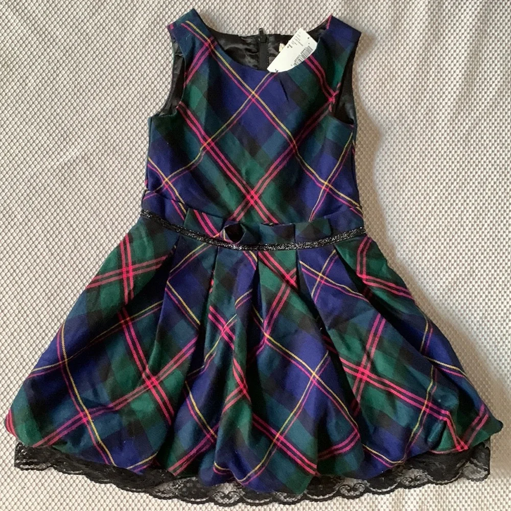 New holiday dress for girls in plaid